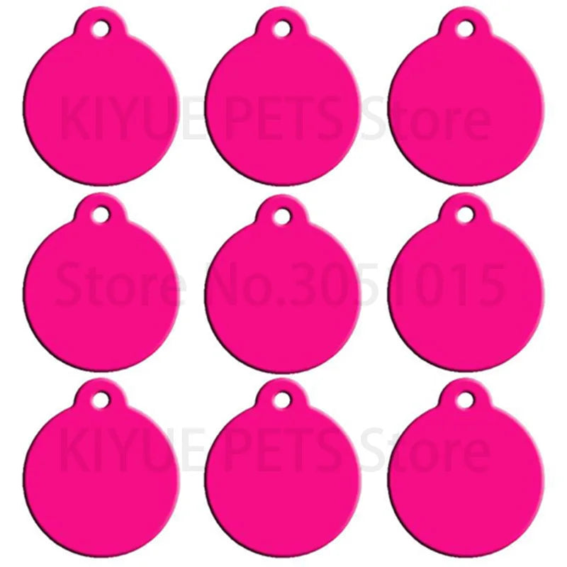 Wholesale 20pcs Pet Dog Cat Tag Id Aluminum Phone Telephone Supplies Alloy Round Shape Charm Keyrings Shop Lable Plate