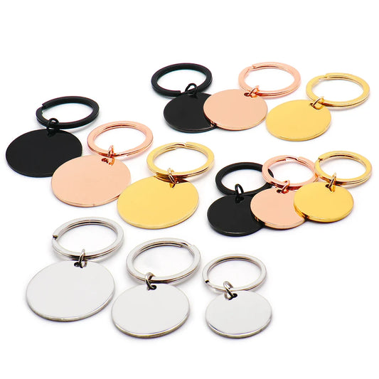 50Sets Dog Id Tags Blank Personalized Pet Plate Medal Key Rings Customized Collar For Kitten Dogs Anti-lost Pendant DIY Charm