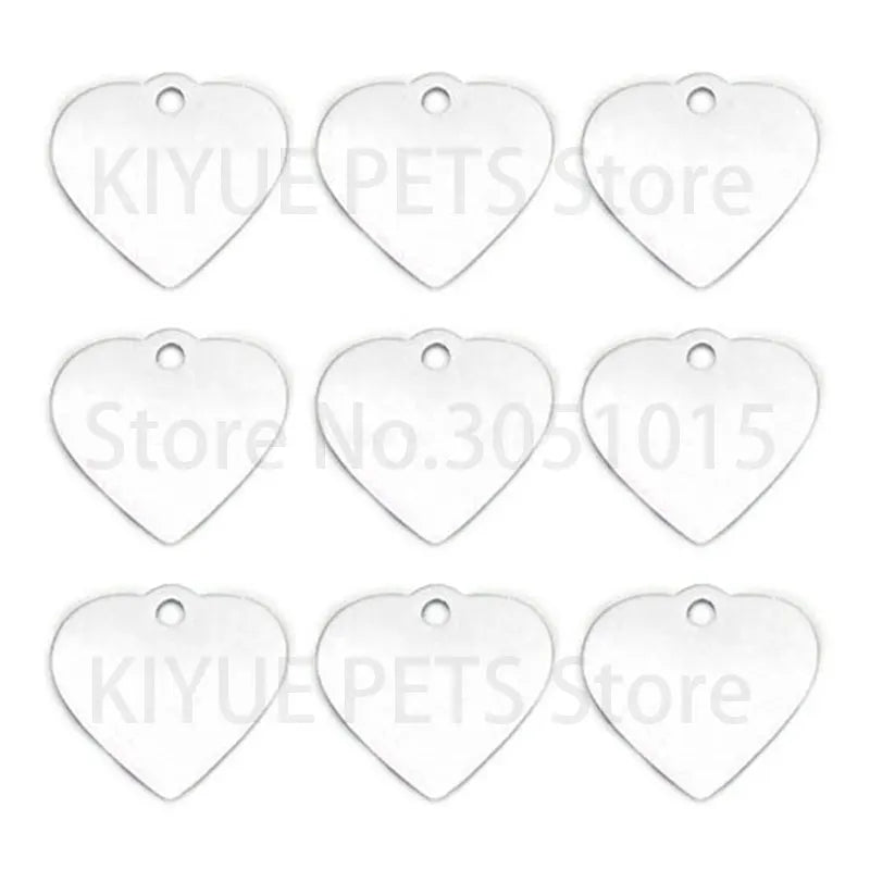 20Pcs Anti-Lost Dog Id Tag Personalized Engraving Pet Dog Collar Pendant Customized Pet Name Aluminum heart Pet Accessories