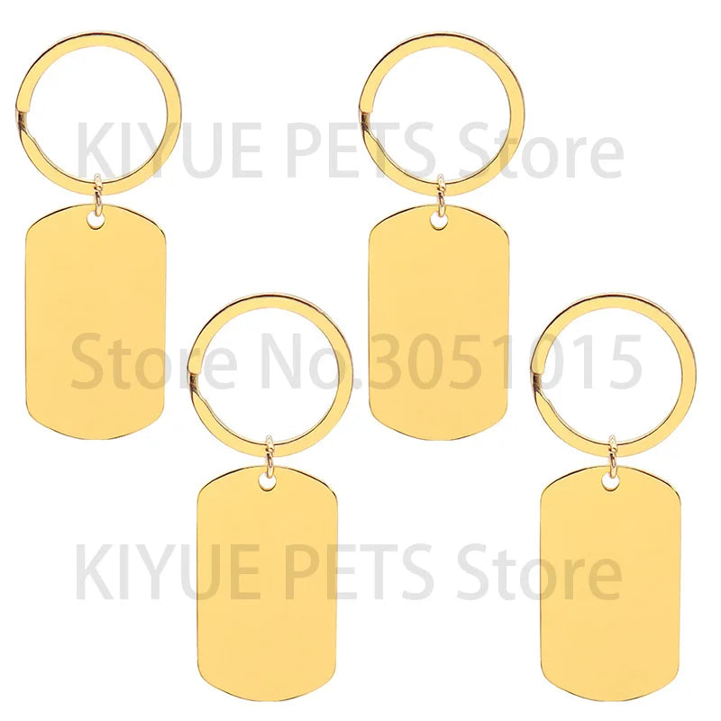 20Sets Stainless Steel Military Pet Dog Id SquareTag Animal Pendant DIY Charm Jewelry Findings Collar Nameplate Accessorie