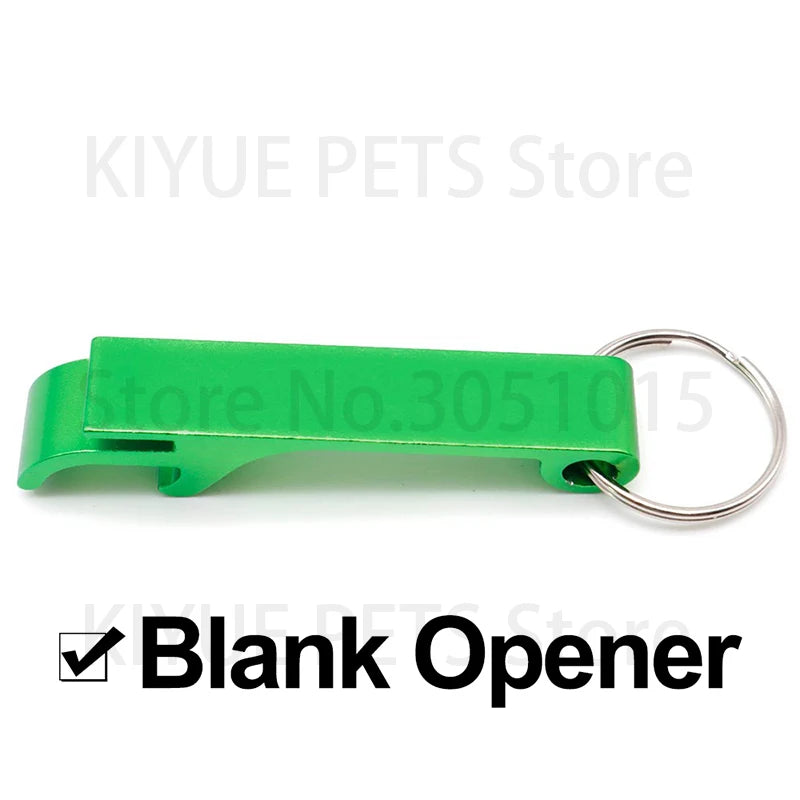 Wholesale 100Pcs Customized Aluminium  Can Opener Key Chain Ring Can Opener Restaurant Promotion Giveaway Logo Wedding Gift