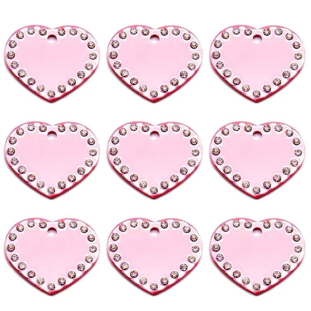 Wholesale 100Pcs Rhinestone Bone Plate Tag Personalized Dog ID Tag Custom Name Dog Collar Pet Accessories Pet Gift Dog Bone Tag