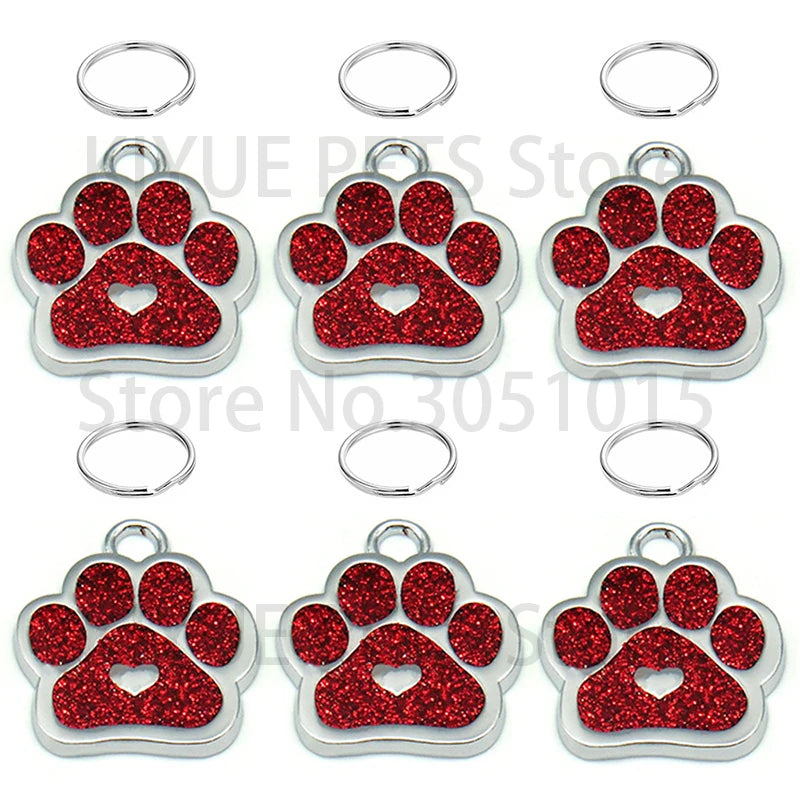 Wholesale 20pcs Dog Tag Engraved Pet Dog Collar Accessories NamePendant Anti-lost Pet Supplies Personalized Metal Key Ring Plate