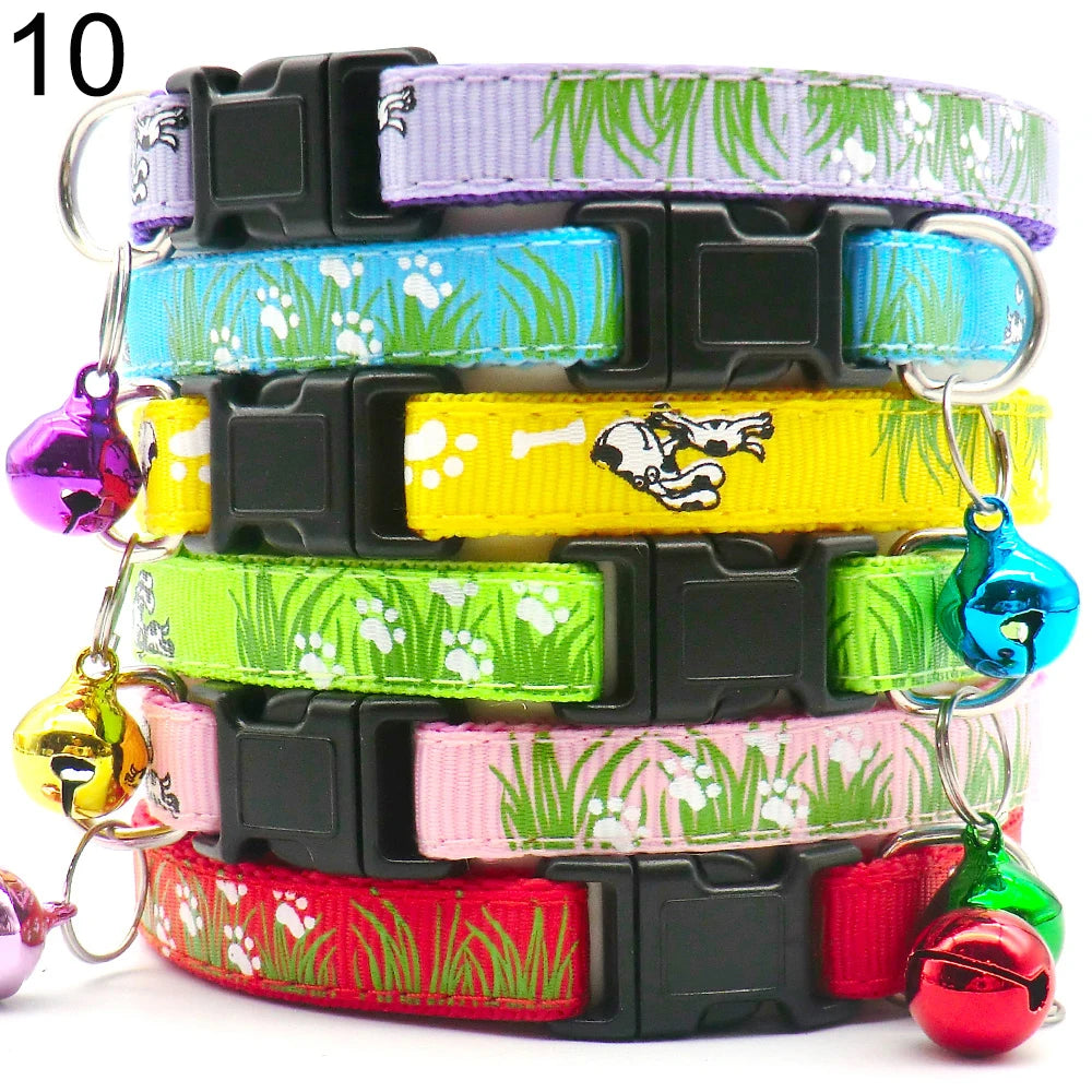 100Pcs Printed Dog Id Collar Bell Neck Ring Supplies Funny Puppy Pets Identify Accessories Outdoor Walking Multicolor Optional