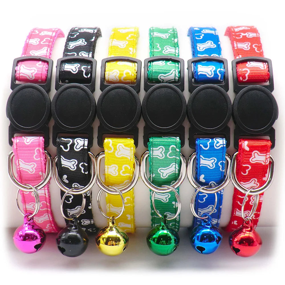 100pcs Adjustable Pet Collars Cute Dog Collars Cat Necklaces Durable Comfortable Animal Accessories