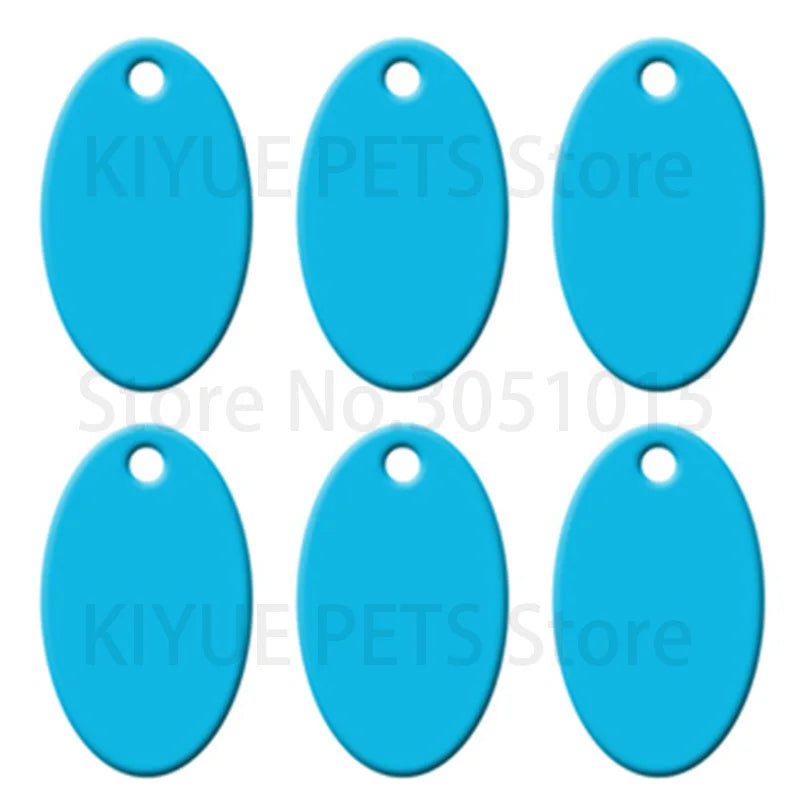 Wholesale 20Pcs Aluminum Oval shaped pet id tag Custom Engraved Dog Cat Personalized tag dog aluminum tag for pets dogs Cats Tag