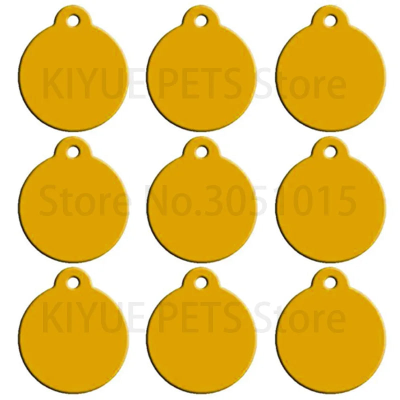 Wholesale 20pcs Pet Dog Cat Tag Id Aluminum Phone Telephone Supplies Alloy Round Shape Charm Keyrings Shop Lable Plate