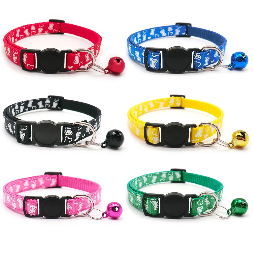 100pcs Adjustable Pet Collars Cute Dog Collars Cat Necklaces Durable Comfortable Animal Accessories