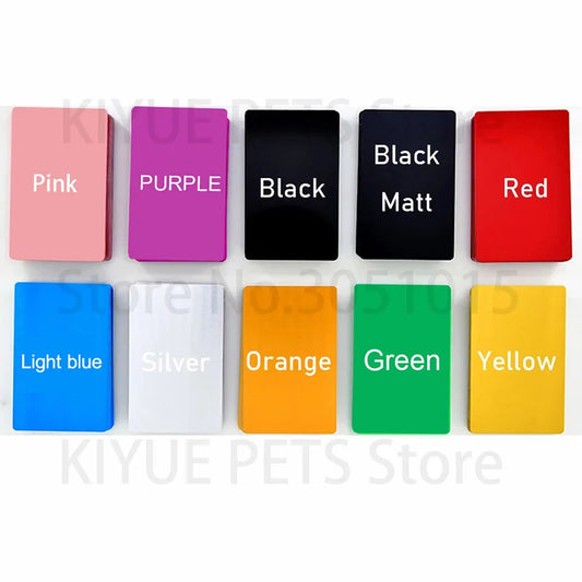 Wholesale 100Pcs Aluminum Business Cards Blanks Card For Customer Laser Engraving Dog ID Tag For Pet DIY Gift Cards 10 Colors