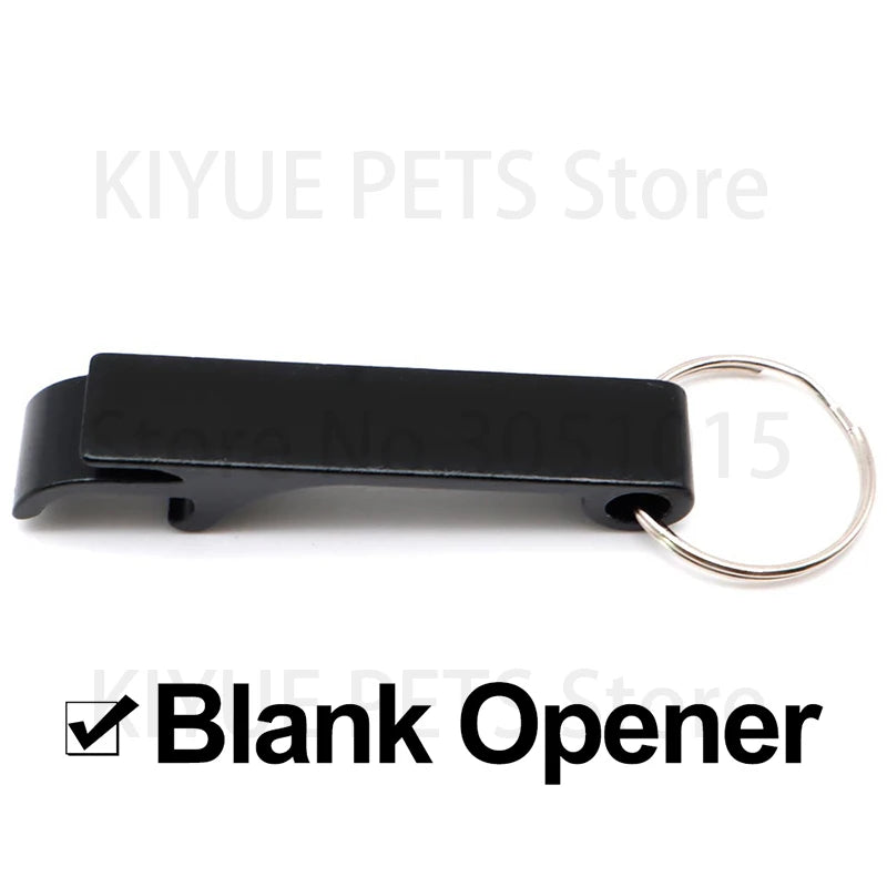 Wholesale 100Pcs Customized Aluminium  Can Opener Key Chain Ring Can Opener Restaurant Promotion Giveaway Logo Wedding Gift