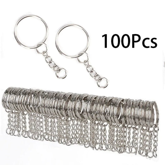 Wholesale 100pcs 25mm Key Ring Chain For Dog Tag ID Dogs Tag Connectors For Keychain Keyring Jewelry Making Supplies Accessories