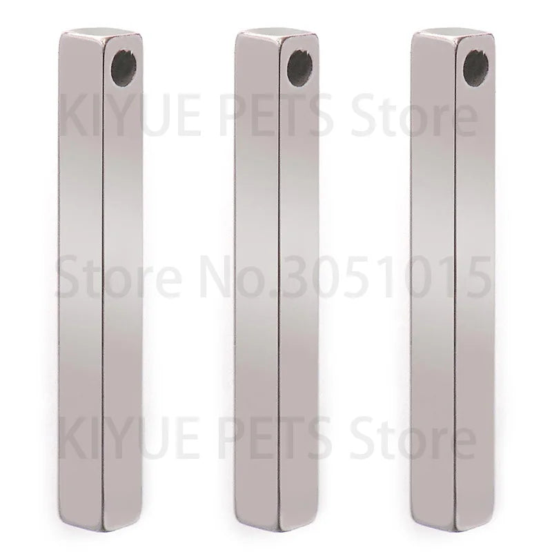 50Pcs Four-sided columns Stainless Steel keyring