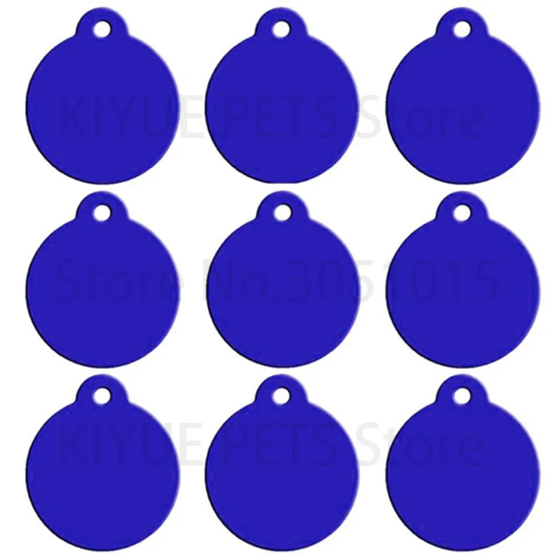 Wholesale 20pcs Pet Dog Cat Tag Id Aluminum Phone Telephone Supplies Alloy Round Shape Charm Keyrings Shop Lable Plate