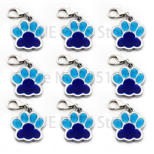 Wholesale 100 Pcs Paw Nametag Pendant Anti-lost Bone Customized Dogs Collars Personalized Dogs Collar Accessories ID TAG Pet Pr