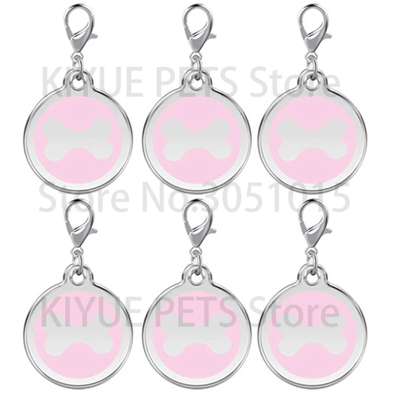 20 Pcs Bone Customized Pet ID Tag Engraved Pet ID Name Number For Cat Puppy Dog Personalized Collar Pendant Bone Pet Accessories