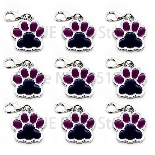 Wholesale 100 Pcs Paw Nametag Pendant Anti-lost Bone Customized Dogs Collars Personalized Dogs Collar Accessories ID TAG Pet Pr