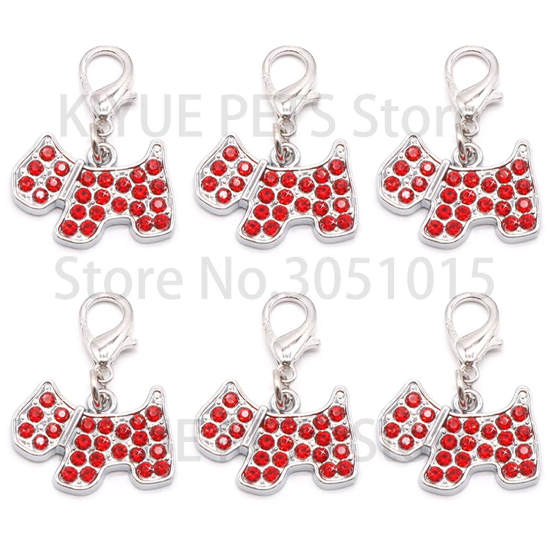 Wholesale 100Pcs Rhinestones Dog Cat Id Tags DIY Personalized Alloy Metal  Plate   Lase Engraving Name and Diamond Telphone NO.