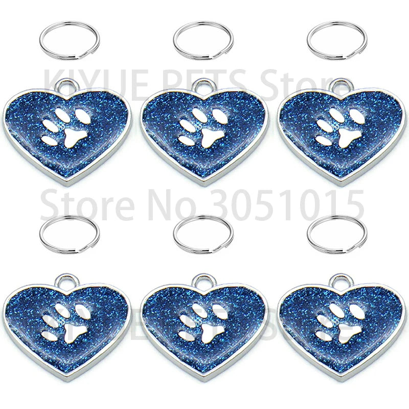 Wholesale 20Pcs Pet Tag Collar Accessories Custom Name Phone Paw Nameplate Personalized Puppy Engraving Necklace DIY Walkoutside