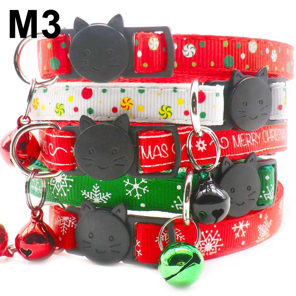 Wholesale 24PCS Christmas Collar Exquisite Festive Dog Neck Strap Fashion Personality Cat Head Covering