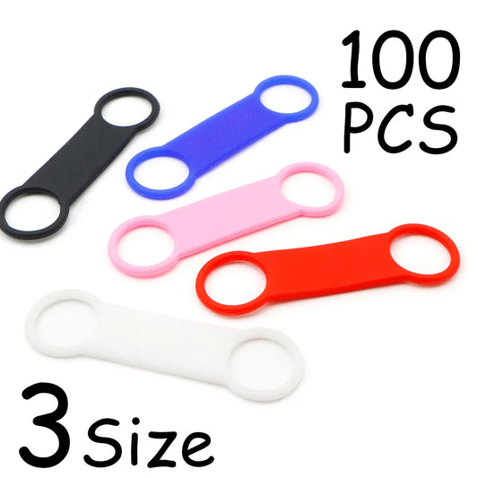 Wholesale 100Pcs Colorful Blank Tensile Rubber  NO Plate Dog Tag For Collar Pet Nameplate Tags Mute Accessories Adornment