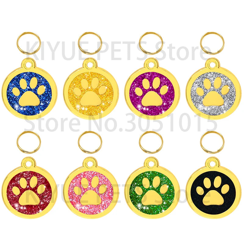 20PCS Dog Pet Id Tags Medal Customized Collar With Name Number Kitten Anti-lost Blank Pendant Personalized Engraving DIY