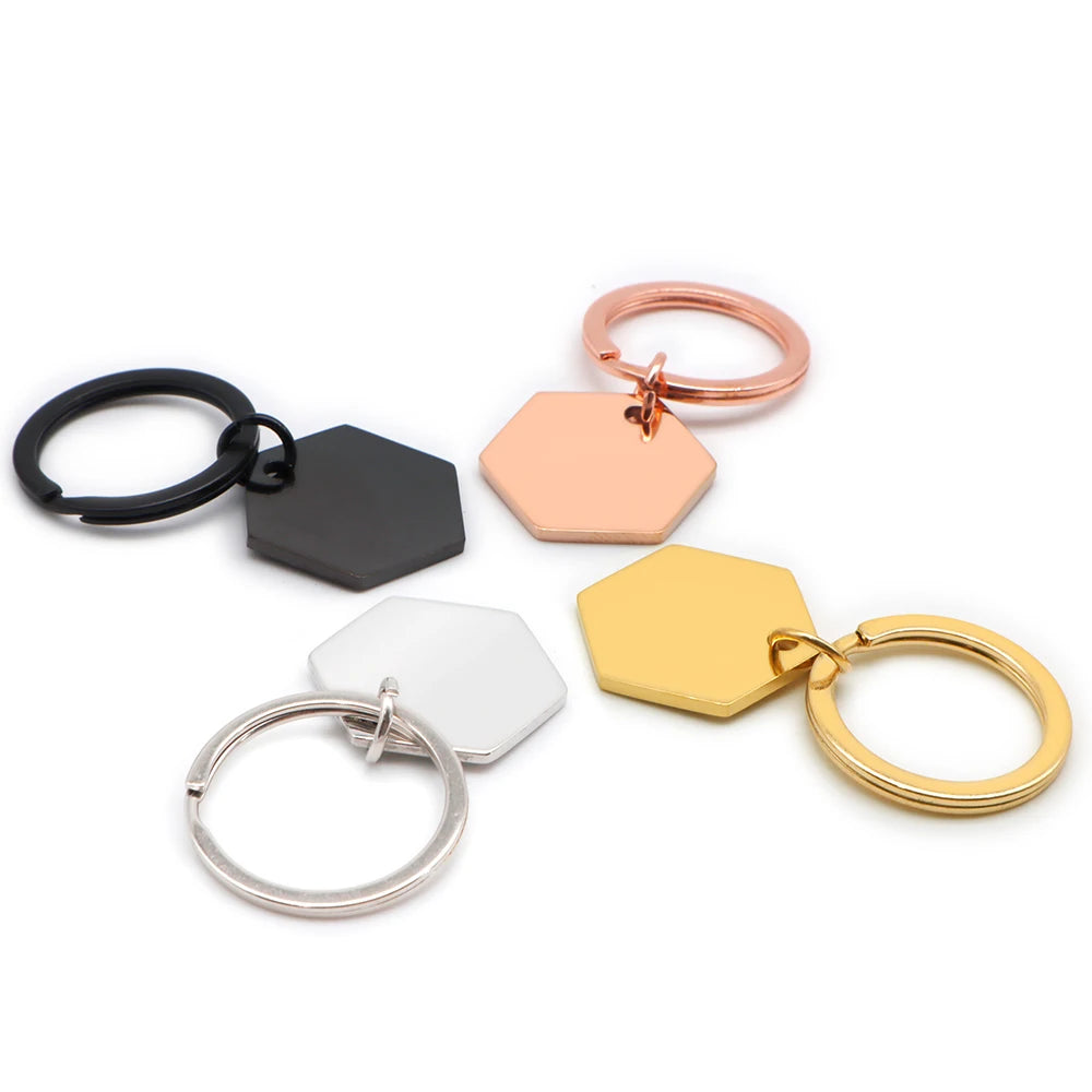 Wholesale 50Pcs Pet ID Tag Personalized Engraving Hexagon Cat Name Tags Kitten Puppy Anti-lost Stainless Steel Collars Walking