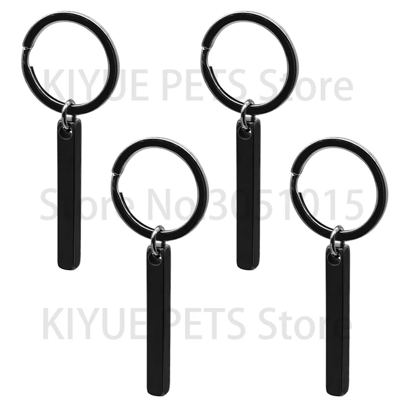 20PCS Dog ID Tag Stainless Steel Cylindrical Keyring Anti-Loss Cat Plate Jewelry Making Keychain DIY Findings Car Keys Friend