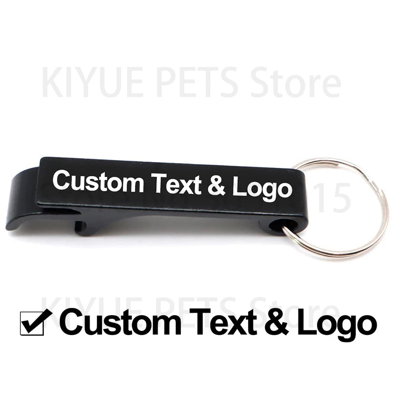 Wholesale 100Pcs Customized Aluminium  Can Opener Key Chain Ring Can Opener Restaurant Promotion Giveaway Logo Wedding Gift