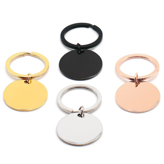 50Sets Round Blank Dog Tags Personalized Pet Plate Medal Key Rings Customized Collar For Kitten Dogs Anti-lost Pendant