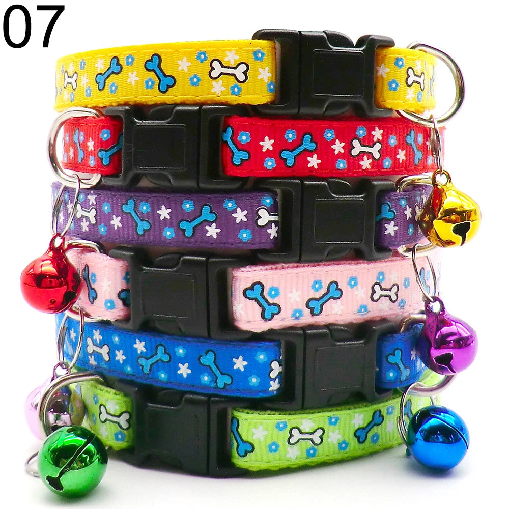 Wholesale 24PCS Cloth Material Pet Necklace Adjustable Halter Neck Strap Personality Bell Breathable Fashion Collar