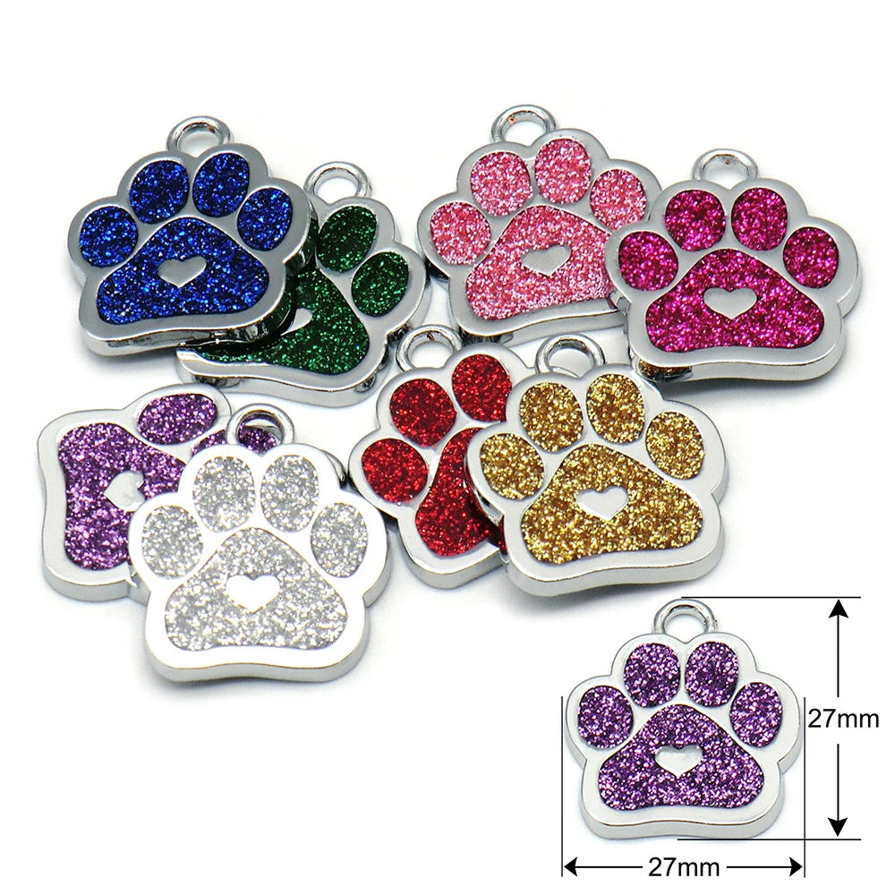 Personalized Custom 100Pcs Blank Pet ID Tag Metal Pendant Jewelry Necklace Nameplate Cat Collar Accessoires