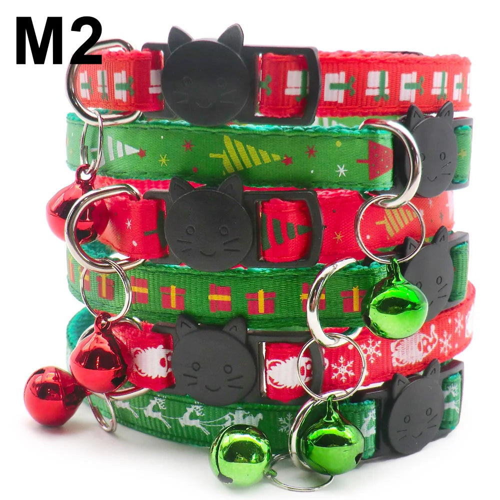 Wholesale 24PCS Christmas Collar Exquisite Festive Dog Neck Strap Fashion Personality Cat Head Covering