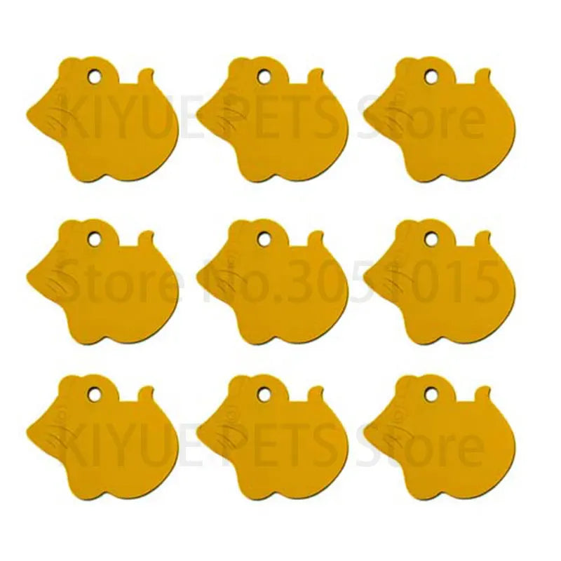 KIYUE 20pc Mouse Shape Personalized Engraving Pet Id Tags Dog Cat Tag Dog Identification Customized Name Address Telephone Text