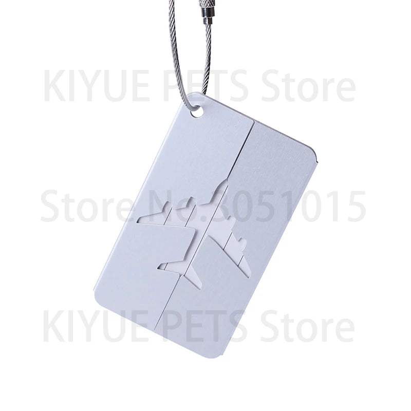 Wholesale 20Pcs Name Custom Aluminium Plate Luggage Suitcase Dog ID Tag Laser Label Holder Travel Accessories