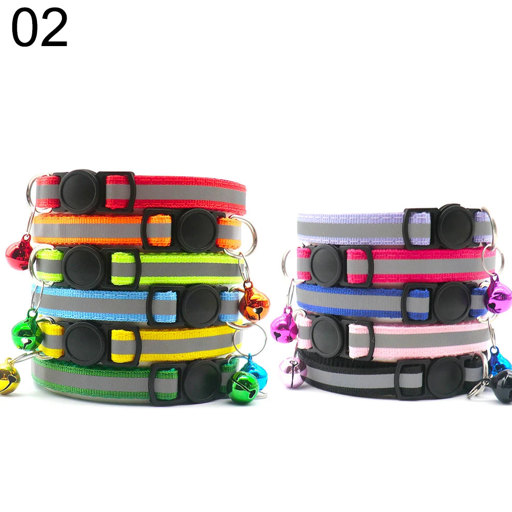 Wholesale 100pcs  Dog Collar with Bell Delicate Safety Casual Dog Cat Collar Neck Strap Camo Adjustable Pet Dog Accessories