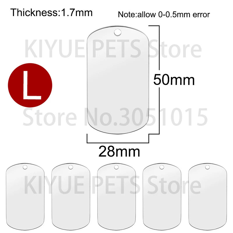 100Pcs Dog Cat ID Tag Engraved Personalized Pet Collar Charm Blank Name Pendant Bone Keyring Necklace Accessory Dropshipping