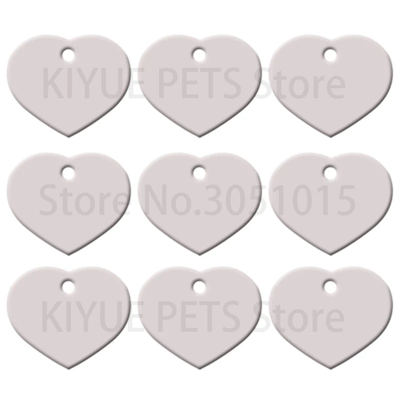 Wholesale 20Pcs Customized Personalized 2 Sides Heart shaped Aluminum Dog Cat Tag Pet Collar Accessories ID Tag Name Telephone