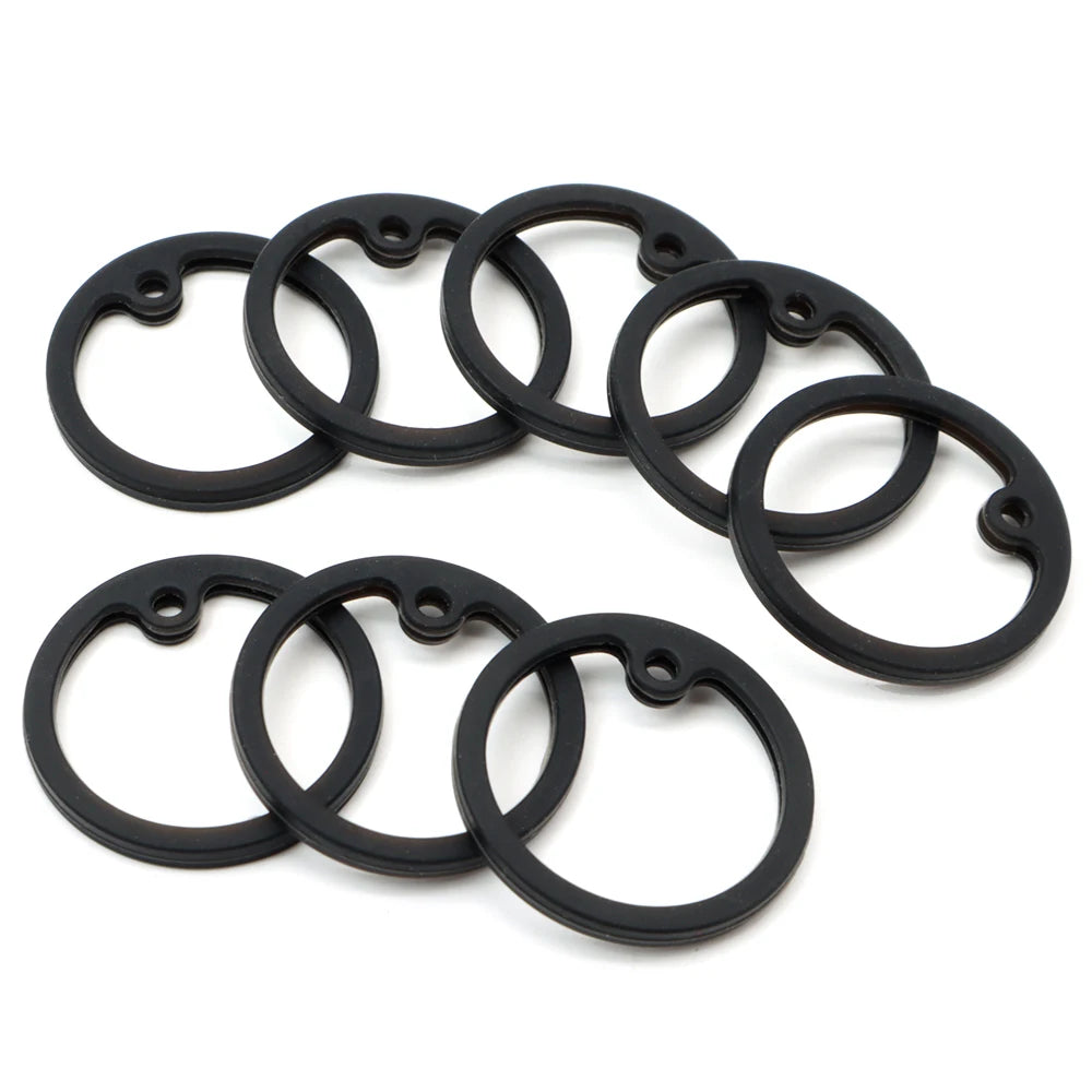 100Pcs Pet Personalized Black Circle Rubber Pendant Charms Accessories Customize Keyring Silencers Adornment