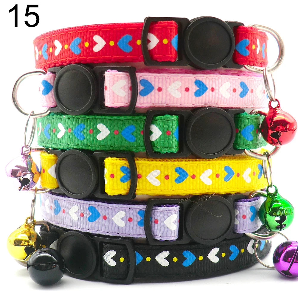 Wholesale 24PCS Oval Clasp Dog And Cat Collar Adjustable Halter Neck With Bell Necklace Personality Charm Accessories