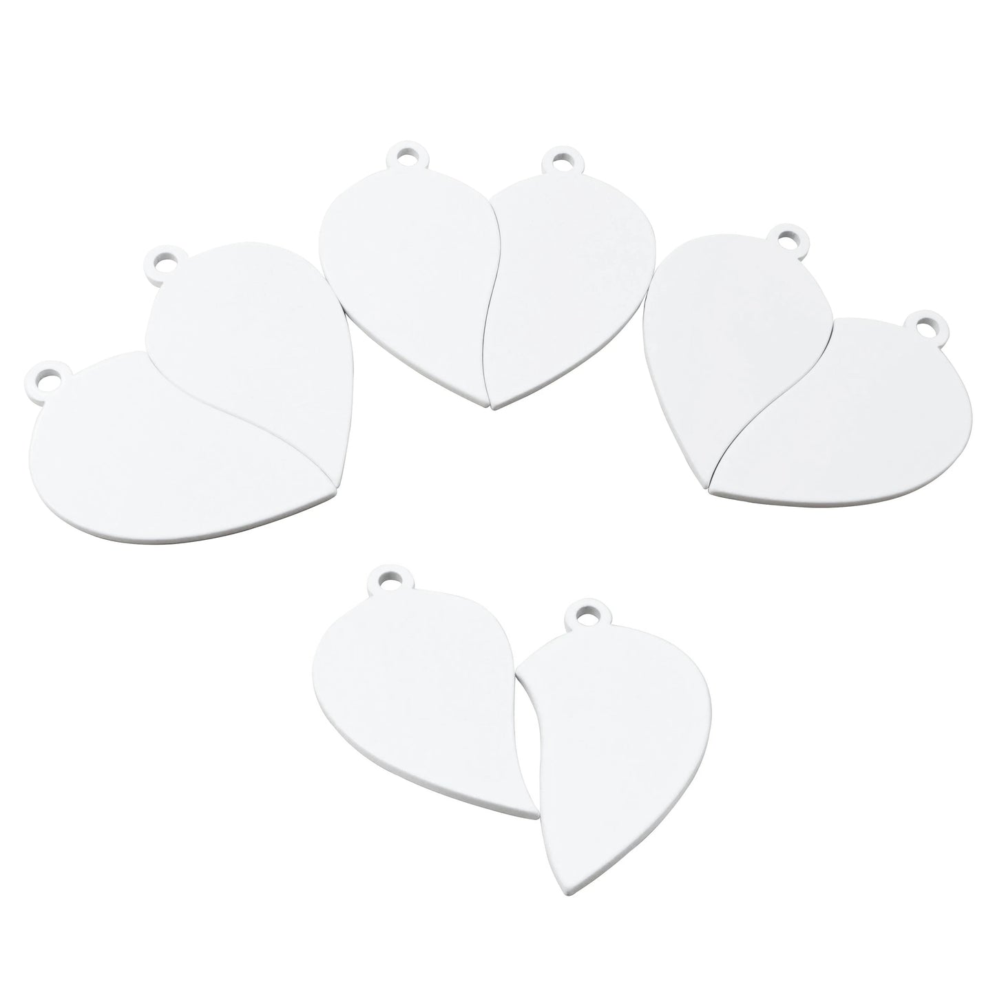 10Pair/lot Stainless Steel Couple Necklace Pendant Love Heart Puzzle Tag Chains Dog Collars Jewelry Birthday Gift Accessories