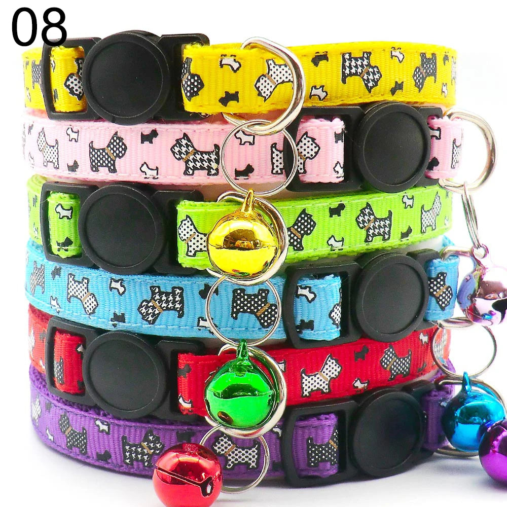 Wholesale 24PCS Oval Clasp Dog And Cat Collar Adjustable Halter Neck With Bell Necklace Personality Charm Accessories