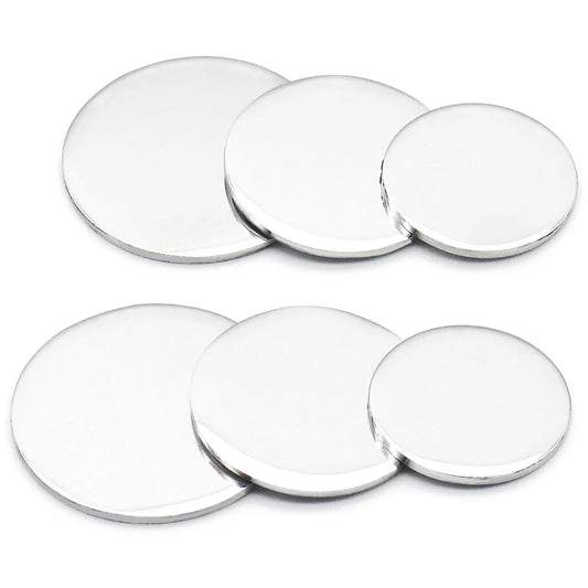 100Pcs Stainless Steel Dog Tag Mirror Polished 25-30-35mm Disc Round PET Plate Cat Pendant Bracelet Necklace DIY Jewelry Charm