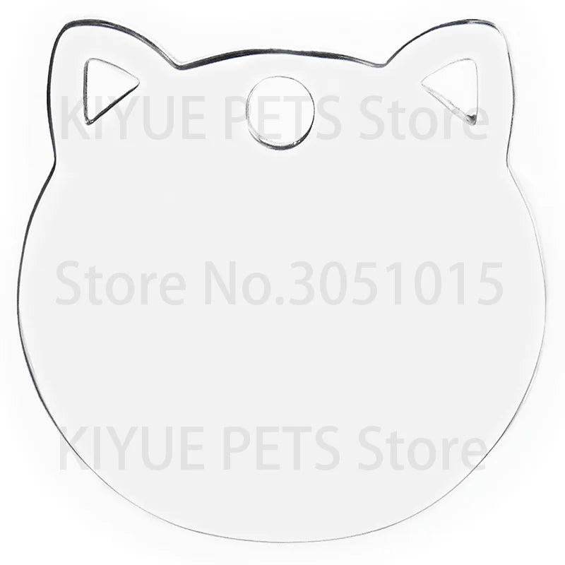 100PCS Personalized Customizable Pet Stainless Steel Tag Laser Engraving Anti-Lost ID Tag Cat Collar Pendant Accessories