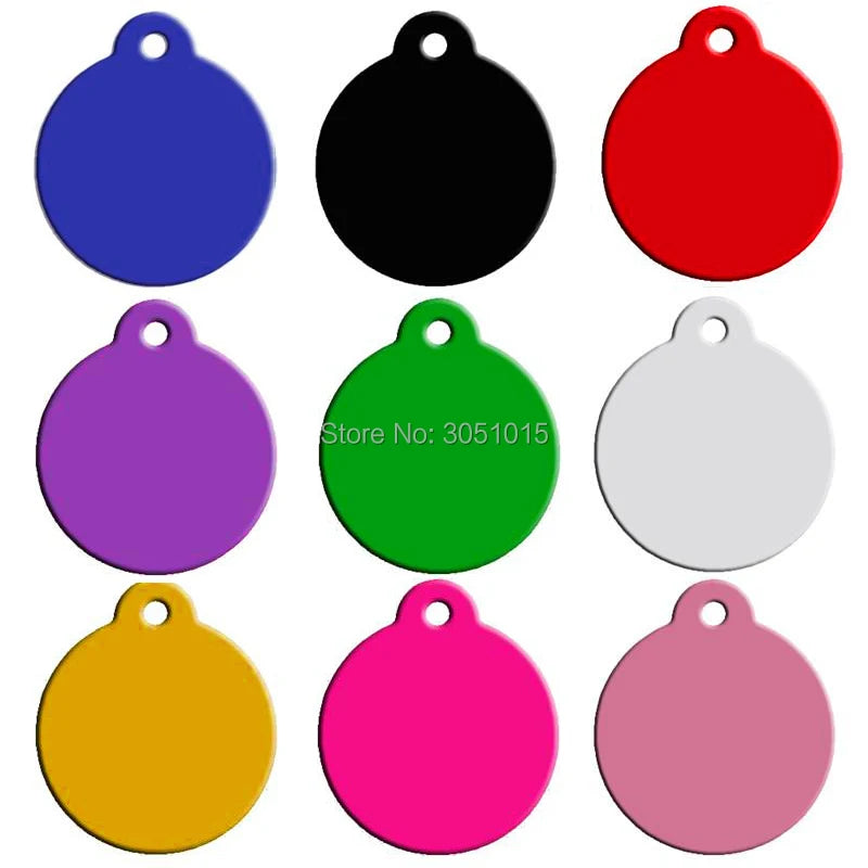 Wholesale 20pcs Pet Dog Cat Tag Id Aluminum Phone Telephone Supplies Alloy Round Shape Charm Keyrings Shop Lable Plate